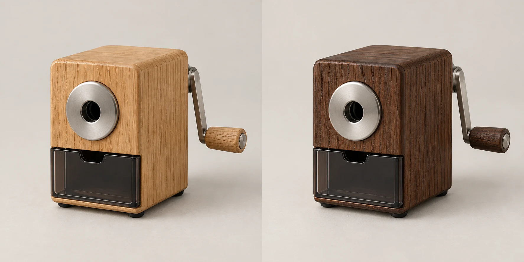 Archive Oak manual pencil sharpener in Natural Oak
