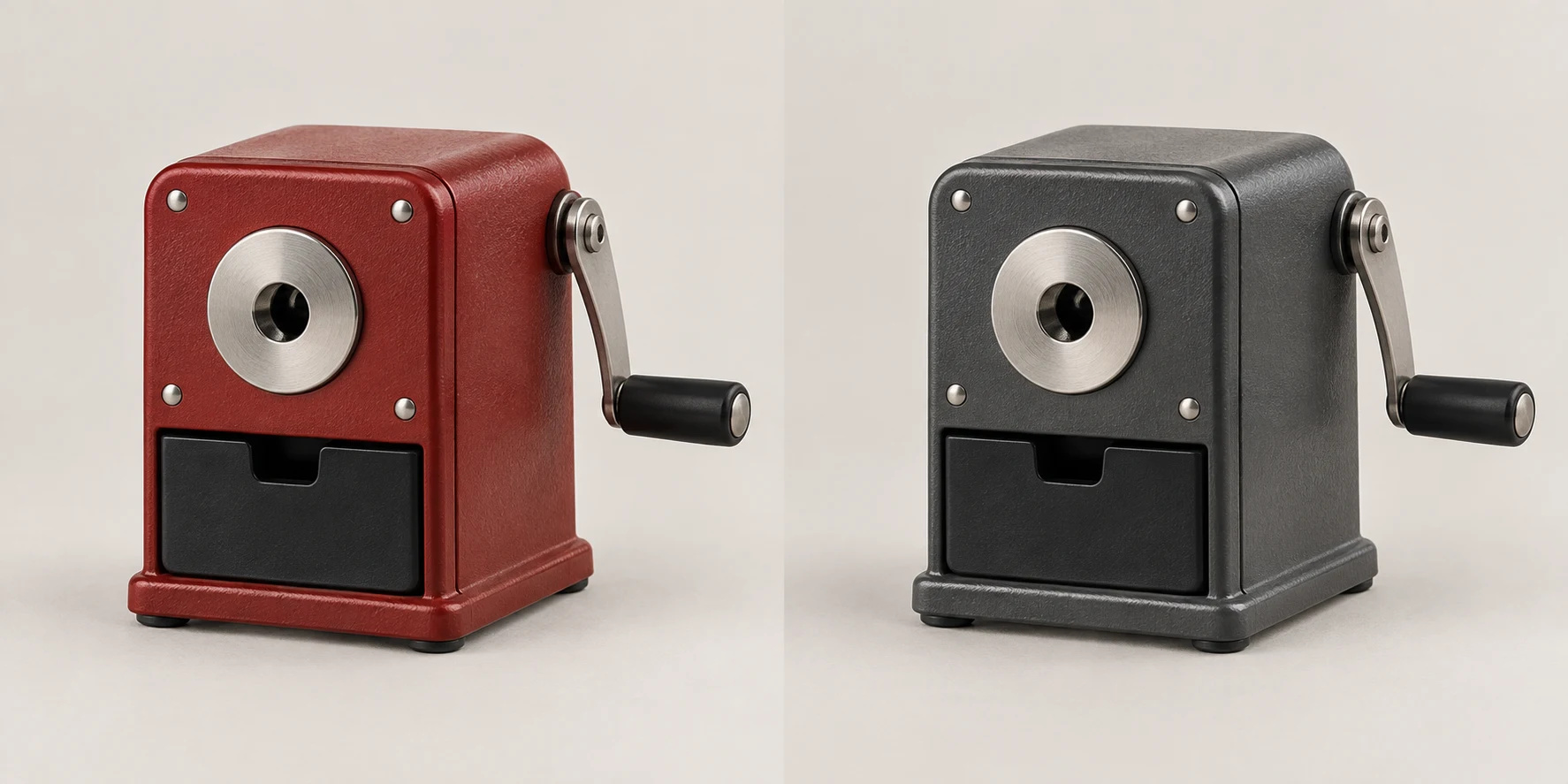 Rivet Desk manual pencil sharpener in Oxide Red
